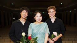 Die Preisträger im Fach Viola (v.l.n.r.): Takehiro Konoe, Haesue Lee und Ionel Ungureanu, Foto: Daniel Delang, BR